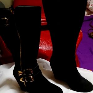 Forever Black Suede Boots